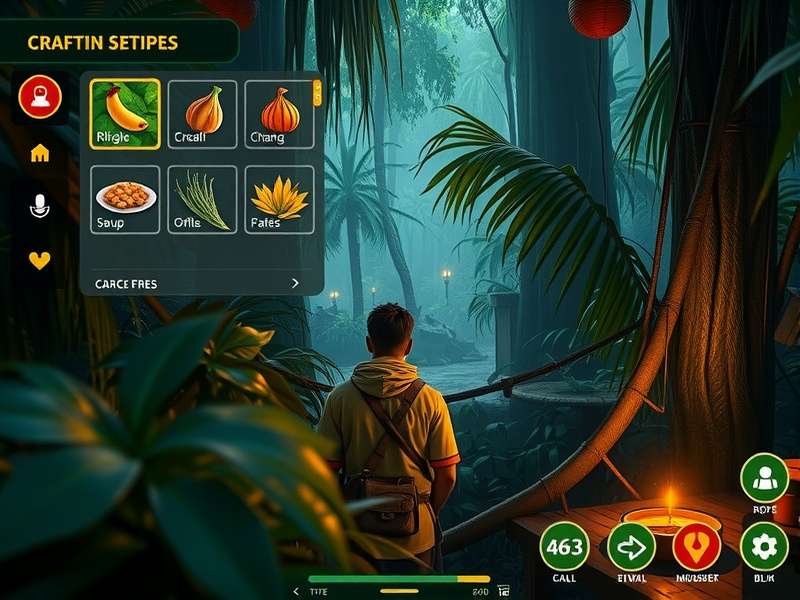 Ginger Jungle Swamp Survival crafting interface showing available recipes